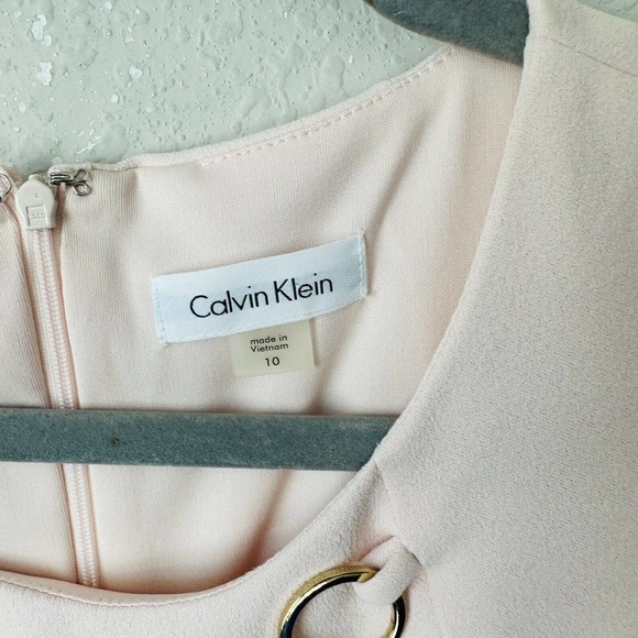 Calvin Klein Pink Gold Collar Chain Dress Sz 10 - Picture 2 of 5